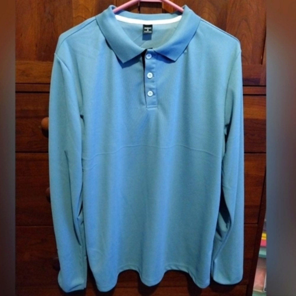 Kohl's Light Blue Long Sleeve Polo Shirt
